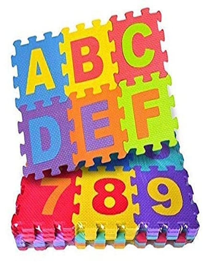 BlackZone� Expert 36pcs Building Blocks Mini Puzzle Foam Mat for Kids Student Interlocking Learning Alphabet and Number Mat for Kids Color: Multicolor - Image 1